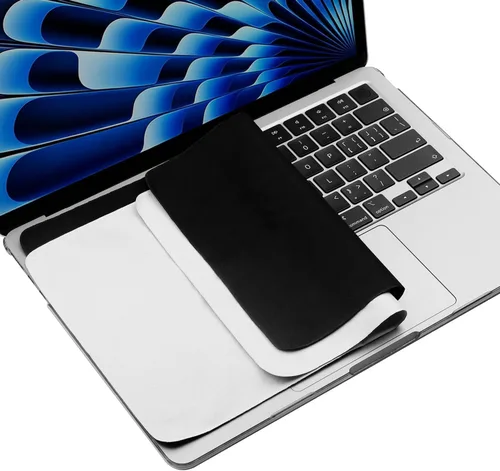 Vista 14 de Paquete de 2 paños de limpieza de microfibra de 13 pulgadas con protección de impresión de teclado de pantalla, accesorios protectores de teclado