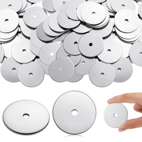 Vista 16 de Yaocom 200 Pieces 1/4" x 1-1/4" Zinc Fender Washers Thickness 1mm Fender Washers for Wood and Wet Environment