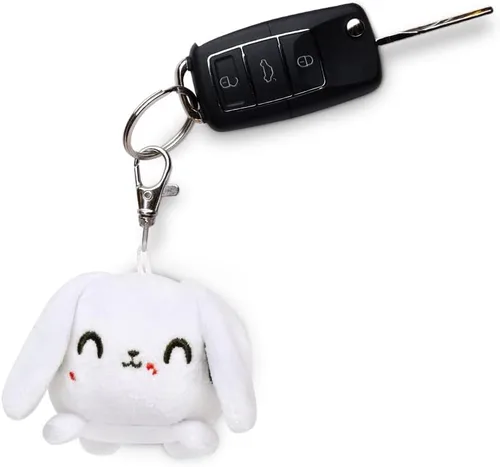 Vista 3 de TeeTurtle - Llavero de peluche (conejo asesino blanco)