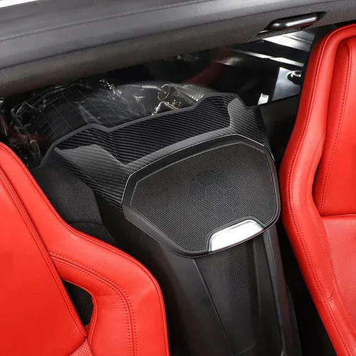 Vista 7 de Cubierta superior del altavoz de la cascada del coche de fibra de carbono para Corvette C8 Coupe 2020-2024