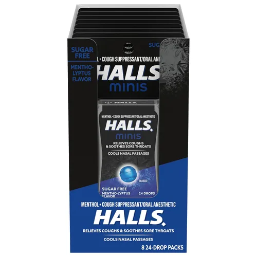 Vista 19 de HALLS Minis - Gotas para la tos sin azúcar, sabor a cereza, 48 gotas