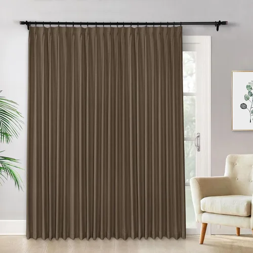Vista 16 de Macochico Cortinas opacas de lino plisadas para oscurecer la habitación, panel con aislamiento térmico para dormitorio, sala de estar, sala