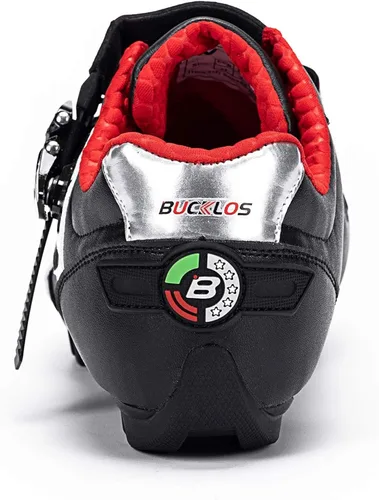 Vista 4 de Bucklos zapatos de ciclismo de montaña con tacos de los hombres MTB zapatos de ciclismo SPD compatibles Spin zapatillas de deporte de bicicleta