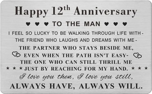 Vista 10 de Emideary Tarjeta de felicitación de 4º aniversario para marido y hombre – Tarjeta de 4 años de aniversario de boda para él, esposo