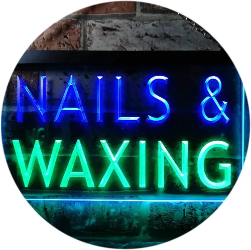 Vista 9 de ADVPRO Nails Waxing Beauty Salon Display Dual Color LED Neon Sign Blue & Red 12" x 8.5" st6s32-i0358-br