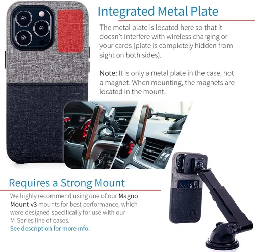 Vista 3 de Dockem Funda tipo cartera para iPhone 13 Pro con placa de metal integrada para montaje magnético y 1 bolsillo plano para tarjetas de crédito Luxe