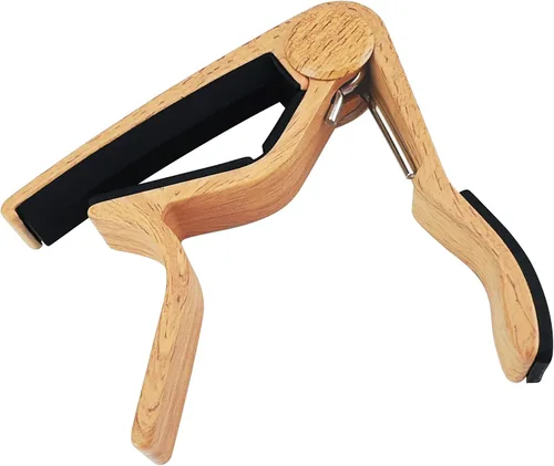 Vista 9 de WINGO Cejilla de guitarra para guitarra acústica y eléctrica con 5 púas, Burlywood