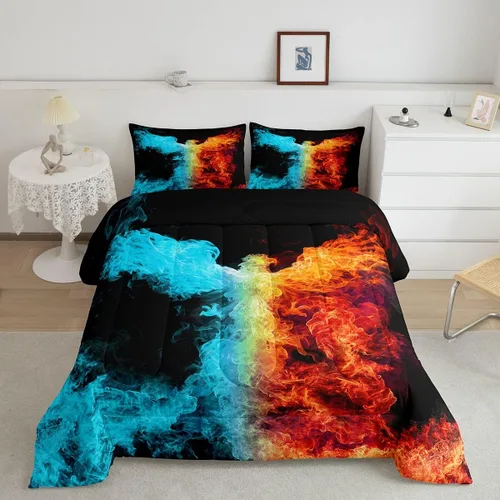 Vista 11 de Juego de edredón con diseño de mapa del mundo, juego de edredón y juegos de cama con temática náutica, color blanco y negro, edredón de velero