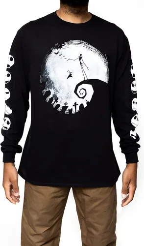 Vista 2 de Disney Nightmare Before Christmas Jack Skellington Moon - Camiseta de manga larga para adultos