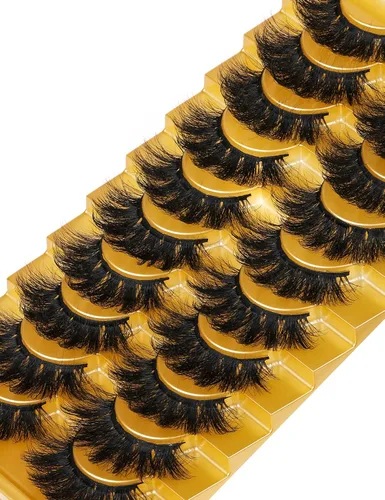 Vista 3 de Pestañas de visón esponjosas de aspecto natural, pestañas postizas Wispy de aspecto natural, pestañas completas 8D, pestañas de 20 mm de largo, rizo