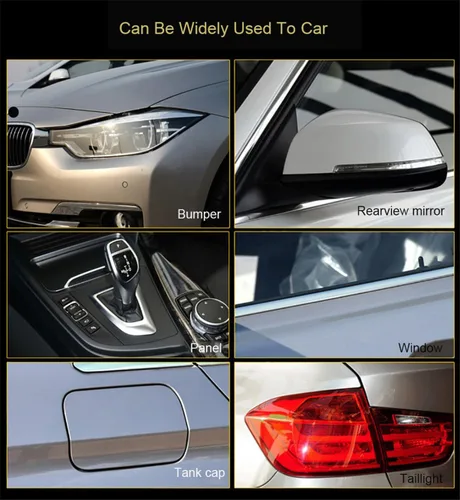 Vista 7 de Lámina protectora universal de vinilo transparente de 4 x 40 pulgadas para manija de puerta de automóvil, protector de parachoques, protector