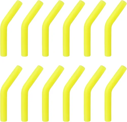 Vista 8 de uxcell 12 puntas de popote de silicona, punta de codos de paja de silicona, fundas de paja de metal suaves y reutilizables para popotes de acero
