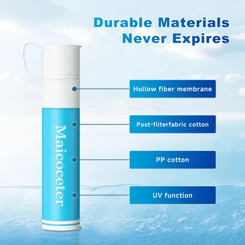 Vista 6 de Filtro de agua con popote, purificador de agua portátil, sistema de filtración de agua por gravedad, sistema de purificación de agua con popote