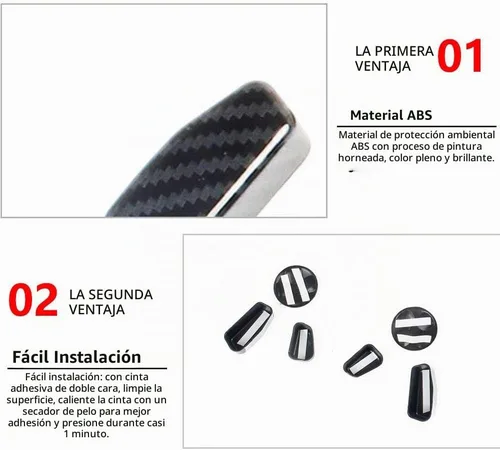 Vista 3 de Cubierta de botón de ajuste de asiento estilo fibra de carbono para Dodge RAM 1500 2019-2026