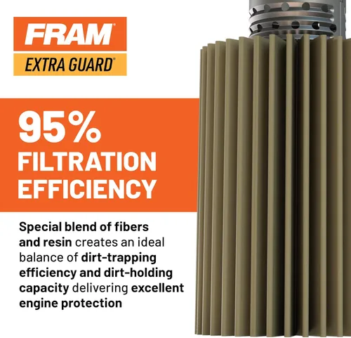 Vista 4 de FRAM Extra Guard PH8A 10K Mile Change Automotive Replacement Interval Spin-On Engine Oil Filter for Select Vehicle Model Years, Vehicle Engine