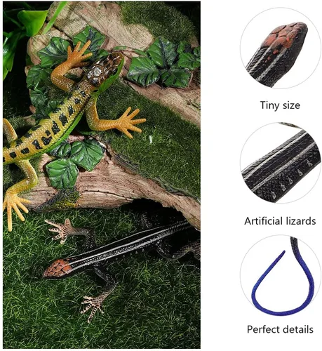 Vista 8 de Toddmomy Lagartos de plástico realista juguete de lagarto modelo artificial reptil lagarto figuras animales juguetes trucos broma para niños