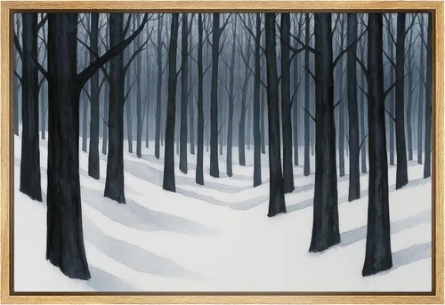Vista 51 de SIGNFORD Lienzo enmarcado para pared, pinos sepia, bosques, bosques, naturaleza, ilustraciones de área silvestre, arte digital, arte moderno