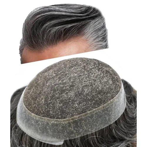 Vista 21 de Toupee For Men Real Human Hair Mens Toupee Hair Replacement System Swiss Lace Toupee For Men Natural Human Hair Piece Mens Toupee6*8"-90% density#2