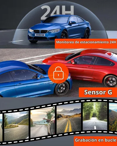 Vista 8 de Cámara de salpicadero Kingslim D4PRO delantera y trasera - Cámara de salpicadero dual para coche 4K + 2K con WiFi GPS, grabación interior opcional