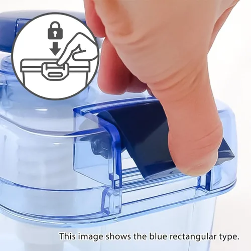 Vista 4 de Tsukemono - Contenedor redondo para hacer pepinillos instantáneos, fabricado en Japón, sin BPA (azul 0.8 L)