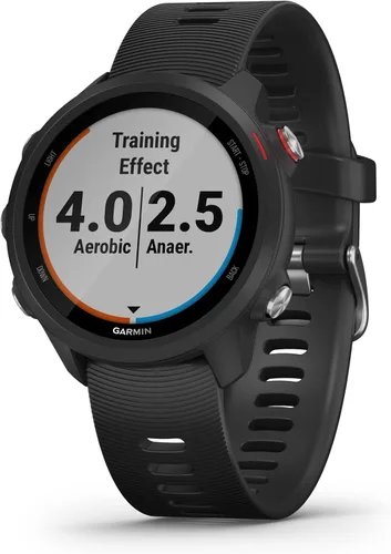Vista 7 de Garmin Forerunner 245 Music GPS Running Smartwatch, con música y funciones de correr y entrenamiento, banda negra