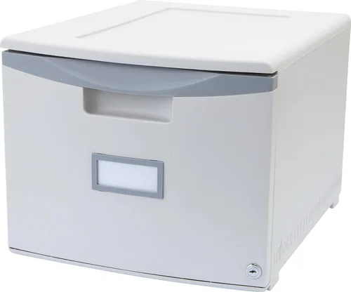 Vista 10 de Storex gabinete de un solo cajón de mini archivo con cerradura, 18.25 x 14.75 x 12.75 in, color negro, (61265B01C), Negro Total 1
