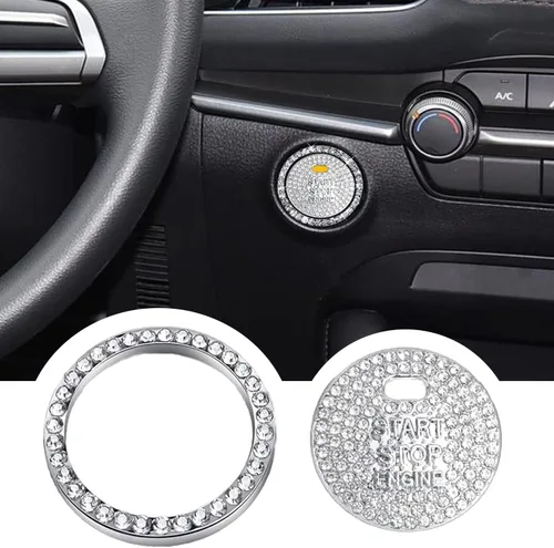 Vista 14 de Tapones para pomos de aire acondicionado, compatibles con Mazda 3 (2014-2018), cristal, decoración