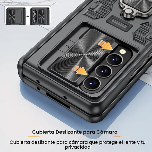 Vista 4 de VEGO Funda para Galaxy Z Fold 4 con Cubierta de Cámara Deslizante y Protección de Bisagra Funda con Protector de Pantalla Soporte Magnético de 360°