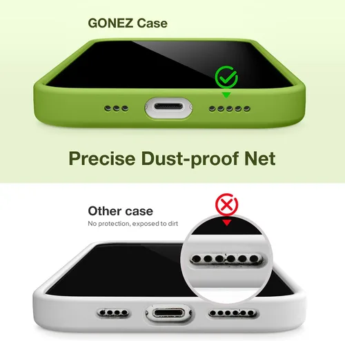Vista 3 de GONEZ Funda magnética para iPhone 14 Pro, compatible con MagSafe, forro de microfibra antiarañazos y protector de pantalla, funda de silicona