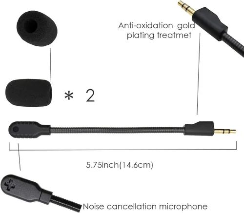 Vista 3 de Micrófono de repuesto compatible con Logitech G PRO X 7.1 G Pro Auriculares inalámbricos para juegos, desmontable para eliminar el ruido claro