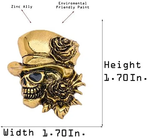 Vista 2 de Flairs New York - Broche de solapa esmaltado hecho a mano Día de los Muertos Rosa Plata