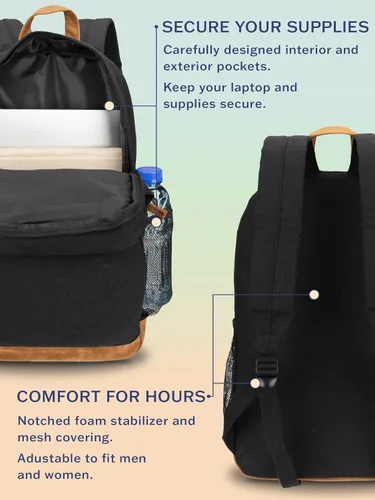 Vista 5 de Ocean Pacific La Playa Mochila de lona para viajes, deportes, playa, trabajo, mochila casual para hombres y mujeres, se adapta a portátiles de 15.6