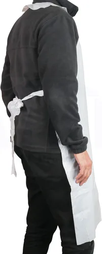 Vista 7 de MT Products 2 Mil White Disposable Poly Aprons 46"x28" - Waterproof Plastic Bibs for Cooking, Dishwashing & Art (Bulk)
