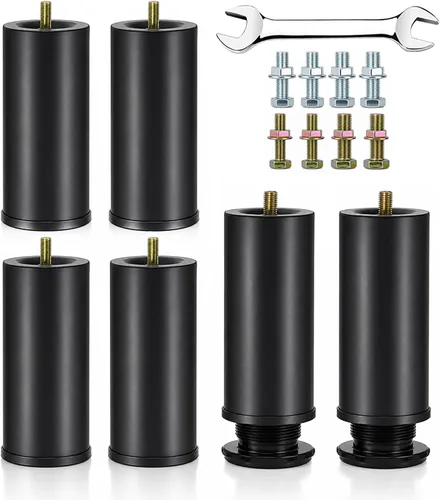 Vista 10 de Base de cama ajustable de metal de 2 a 3.5 pulgadas, reemplazo de patas de patas de alta resistencia, altura extra, compatible con el 93%