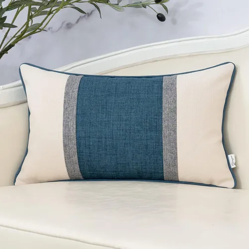 Vista 19 de Yangest - Funda de cojín de patchwork de lujo de 18x18 pulgadas, funda de almohada cuadrada de algodón y lino para sofá, dormitorio y sala de estar