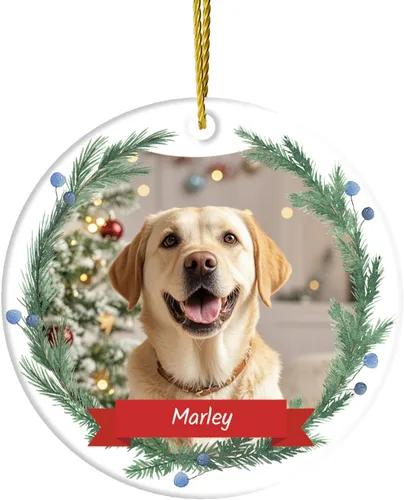 Vista 15 de Adornos de Navidad personalizados para perros 2025 – Adornos de foto de mascota personalizados para decoraciones de árboles de Navidad, adorno