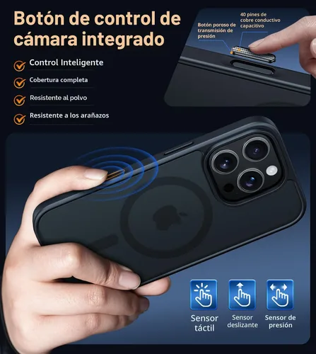 Vista 3 de FNTCASE - Funda para iPhone 16 Pro: magnética, mate, translúcida, de grado militar, protectora contra caídas, resistente, fina, duradera y a prueba