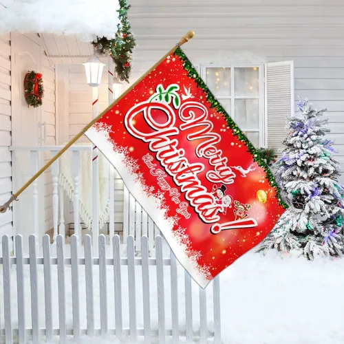 Vista 2 de NASIAN Banderas de Navidad de 3 x 5 para exteriores, banderas de Feliz Navidad de doble cara para exteriores, bandera de Feliz Año Nuevo, decoración
