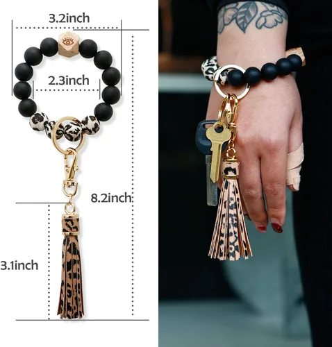 Vista 2 de Llavero pulsera Cadenas de pulsera con cuentas de silicona