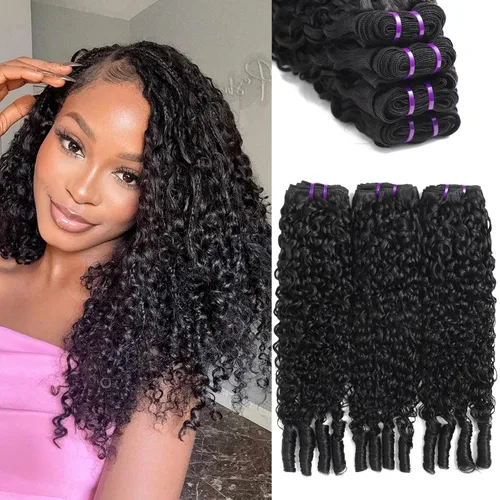 Vista 7 de Paquetes Bob Liso 3 Paquetes de Cabello Humano Corto 10, 10 y 10 Pulgadas, 100% Cabello Crudo Sin Procesar, Tejido Rápido, Color Negro Natural