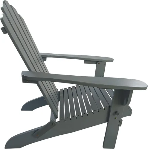 Vista 5 de Folding Adirondack Chair – Outdoor Chairs for Patio, Garden, Fire Pit 250 LBS Capacity, Solid Hardwood, Wide Armrests