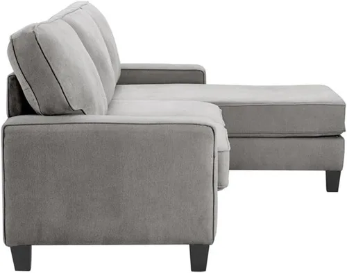 Vista 5 de Serta Palisades 86 - Seccional reversible para espacio pequeño con almacenamiento, color gris suave