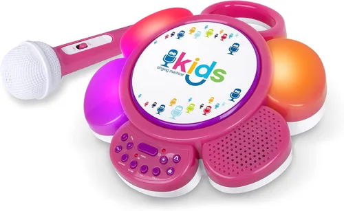 Vista 3 de Singing Machine SMK963PP - Altavoz portátil para niños con canciones pregrabadas y luces LED, rosa/morado