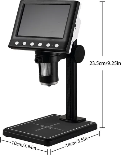 Vista 3 de DM7 Microscopio de monedas de 4.3 pulgadas, HD 720P, microscopio digital LCD de 4.3 pulgadas para colección de monedas, lupa de monedas 50X-1000X