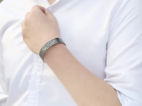 Vista 3 de My Shape Pulsera de lobo vikingo nórdico Fenrir con nudo celta antiguo para hombre