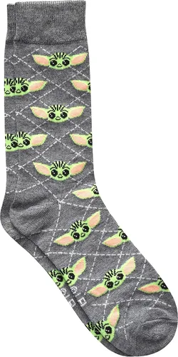 Vista 3 de STAR WARS Baby Yoda Argyle Mens Crew Socks 2 Pair Pack Shoe Size 6-12