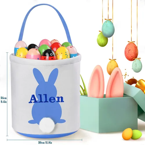 Vista 3 de Jocidea - Canasta de Pascua personalizada para niños, canastas de Pascua personalizadas, regalos de Pascua para chicos y niños, canasta de Pascua