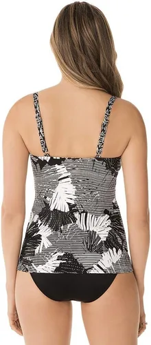 Vista 3 de Miraclesuit Traje de baño para mujer, con nudo de amor, escote de corazón, brasier con aros, tankini