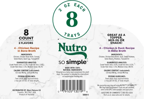 Vista 2 de Nutro So Simple - Cubrealimentos húmedos para perros, paquete de pollo