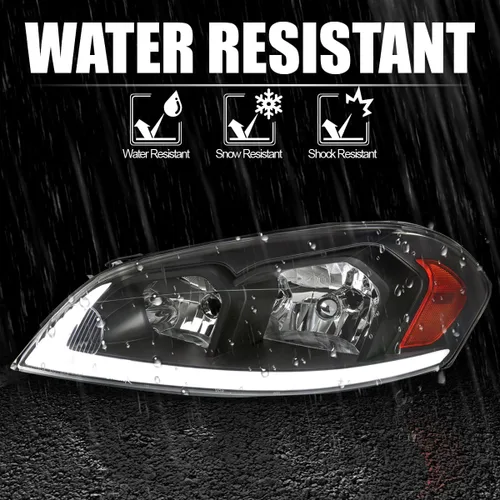 Vista 7 de SPEC-D TUNING Faros delanteros negros con señales LED Switchback compatibles con Chevy Impala 2006-2013, conjunto de faros delanteros izquierdo